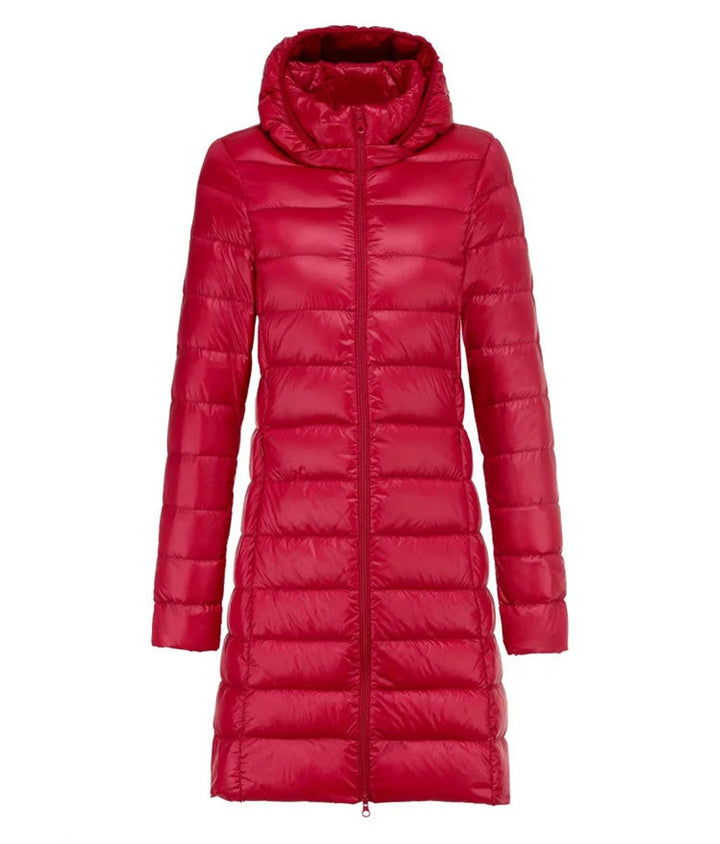 Olivia | Women's Long Hooded Quilted Ladies Puffer Jacket Coat