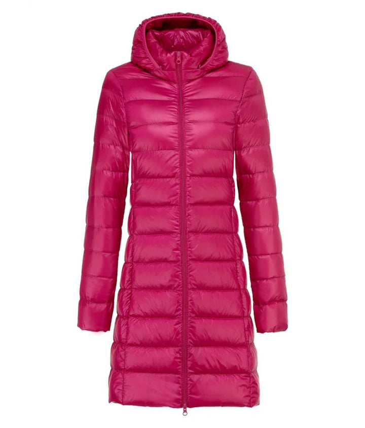 Olivia | Women's Long Hooded Quilted Ladies Puffer Jacket Coat