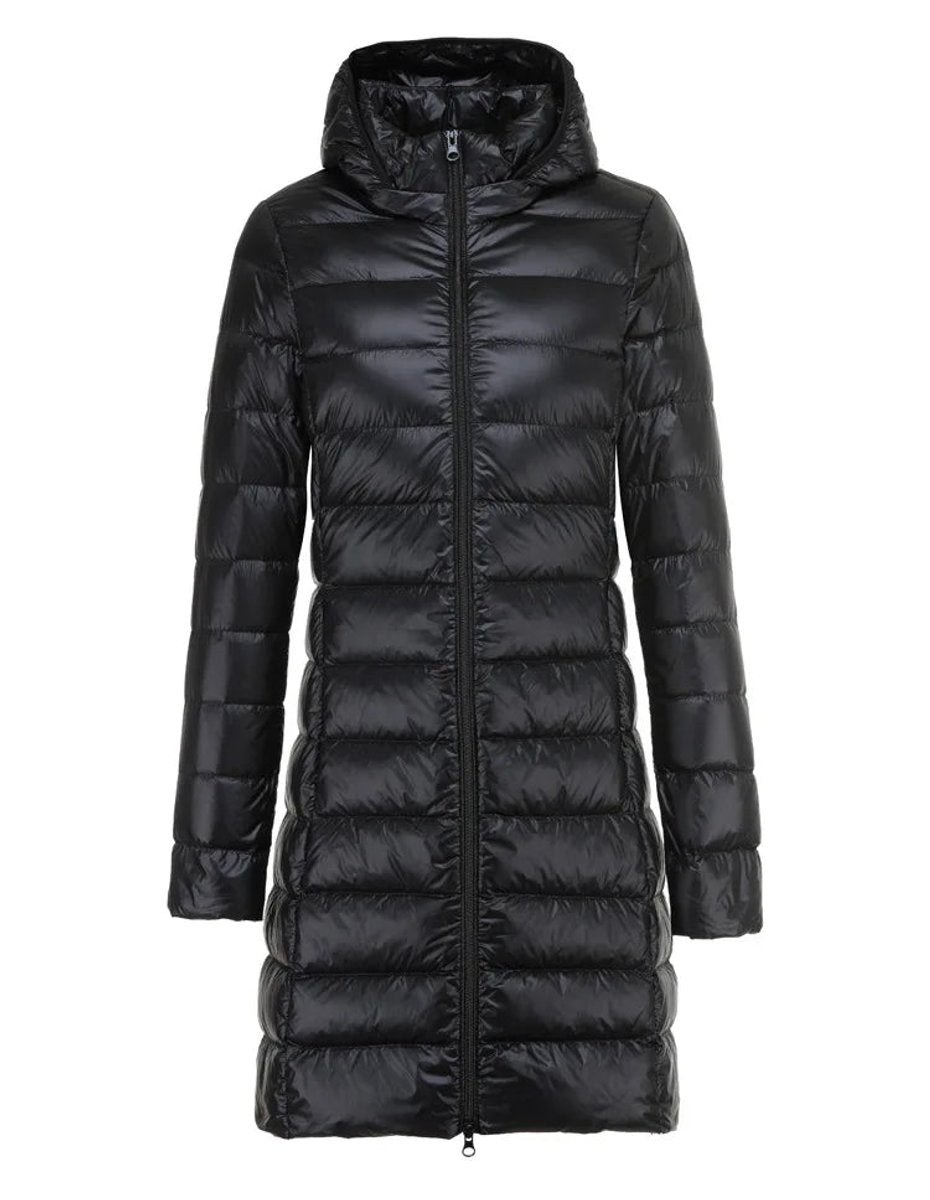 Olivia | Women's Long Hooded Quilted Ladies Puffer Jacket Coat