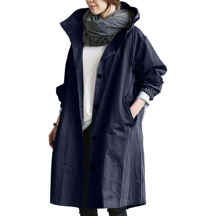 Amelia | Women's Long Hooded Waterproof Trench Coat Relaxed Fit
