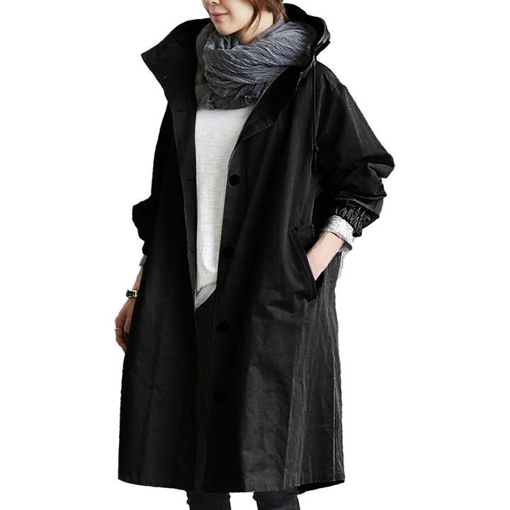 Amelia | Women's Long Hooded Waterproof Trench Coat Relaxed Fit