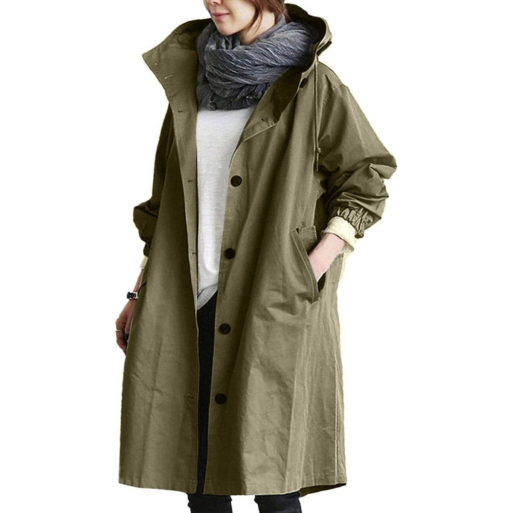 Amelia | Women's Long Hooded Waterproof Trench Coat Relaxed Fit