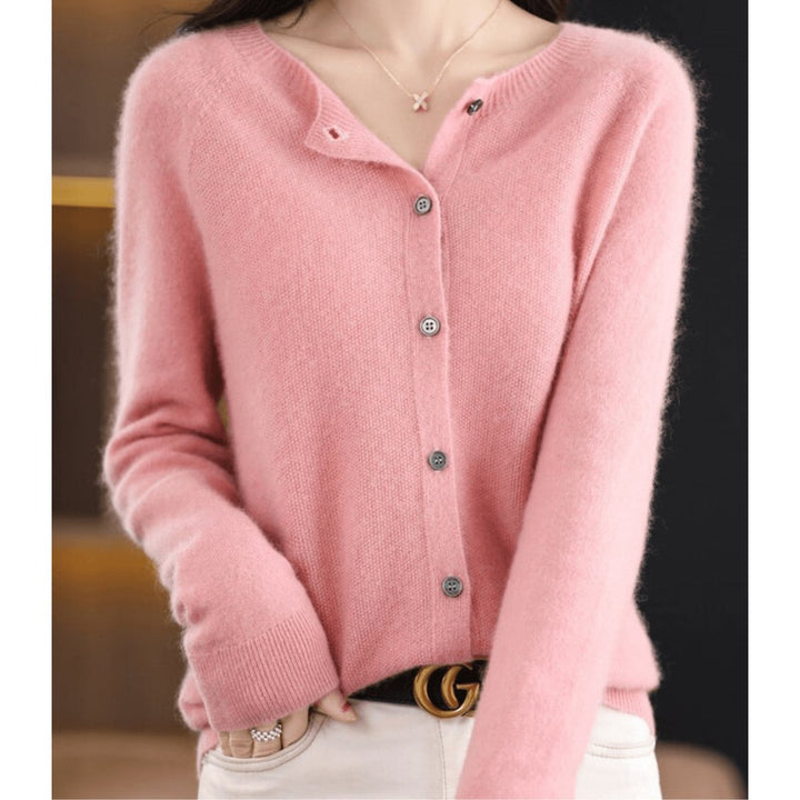 Ivy | Women's Button-Down Knit Cardigan Long Sleeve Round Neck