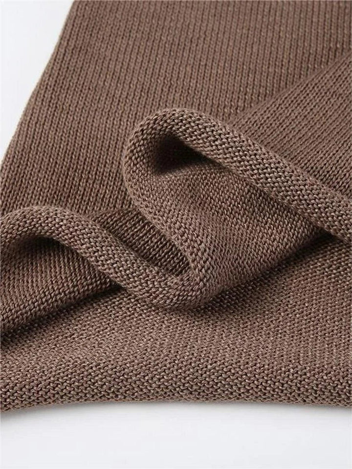 Aria | Women's Open-Back Knit Jumper Flared Cuffs Boat Neck