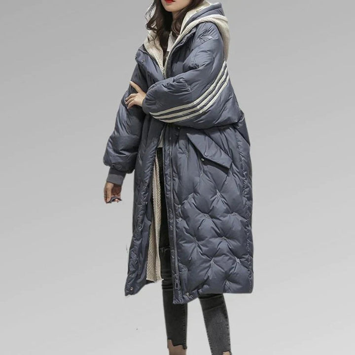 Grace | Women's Longline Quilted Hooded Puffer Coat Ladies Winter Jacket