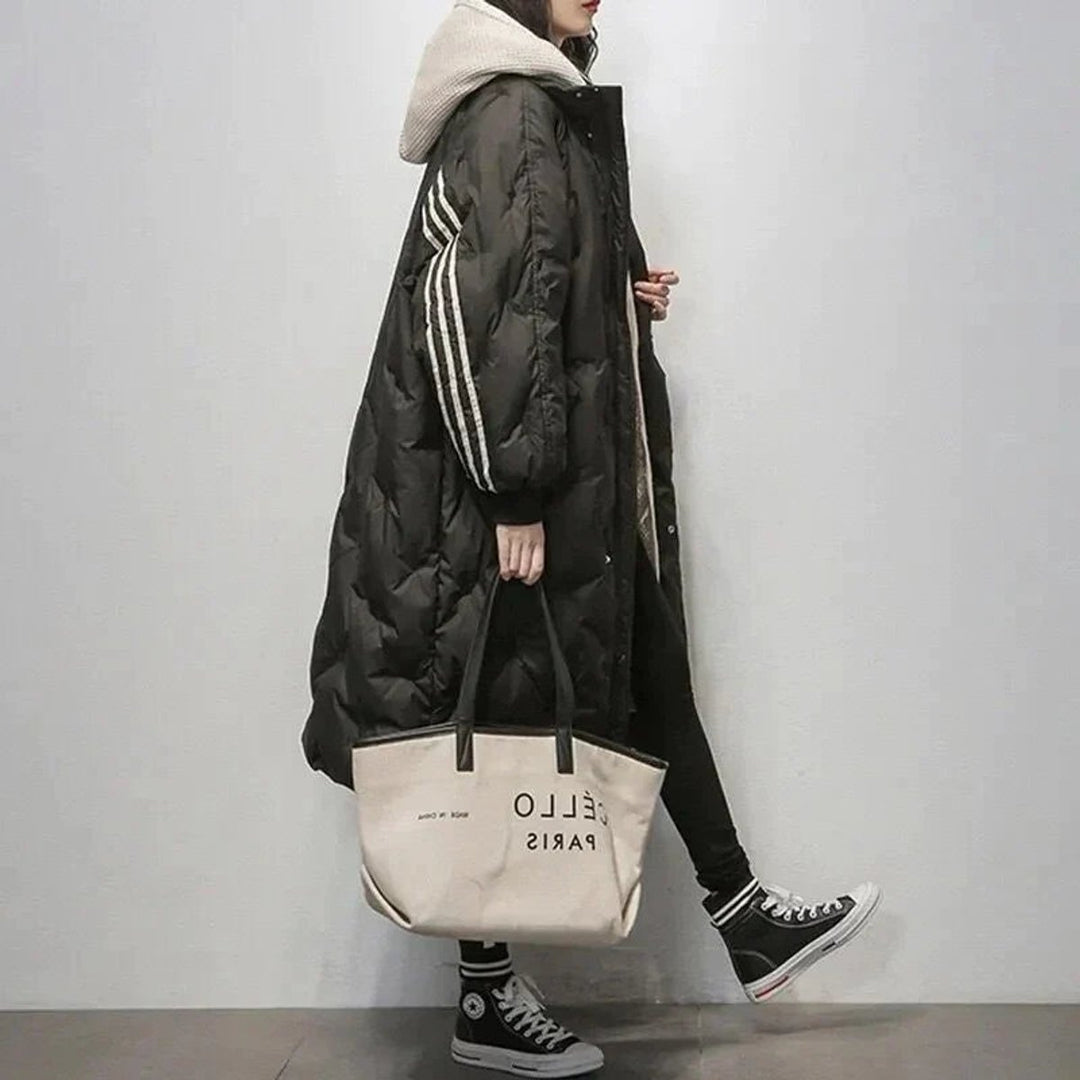 Grace | Women's Longline Quilted Hooded Puffer Coat Ladies Winter Jacket
