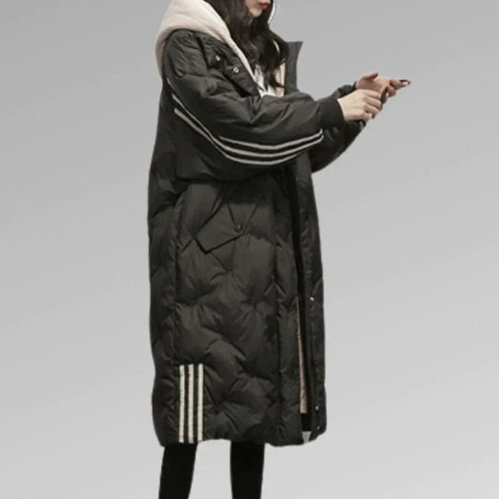 Grace | Women's Longline Quilted Hooded Puffer Coat Ladies Winter Jacket