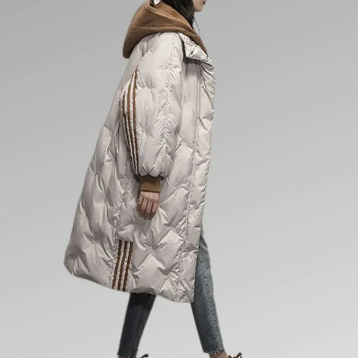Grace | Women's Longline Quilted Hooded Puffer Coat Ladies Winter Jacket