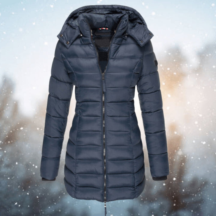 Olivia | Women's Longline Quilted Ladies Puffer Jacket Hooded Coat