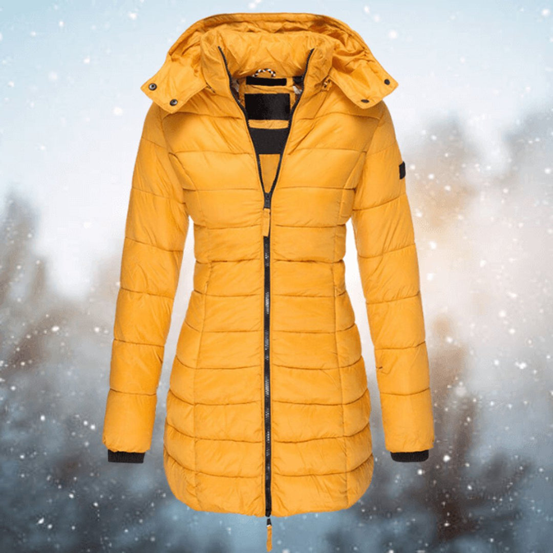 Olivia | Women's Longline Quilted Ladies Puffer Jacket Hooded Coat