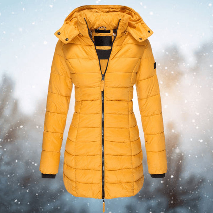 Olivia | Women's Longline Quilted Ladies Puffer Jacket Hooded Coat