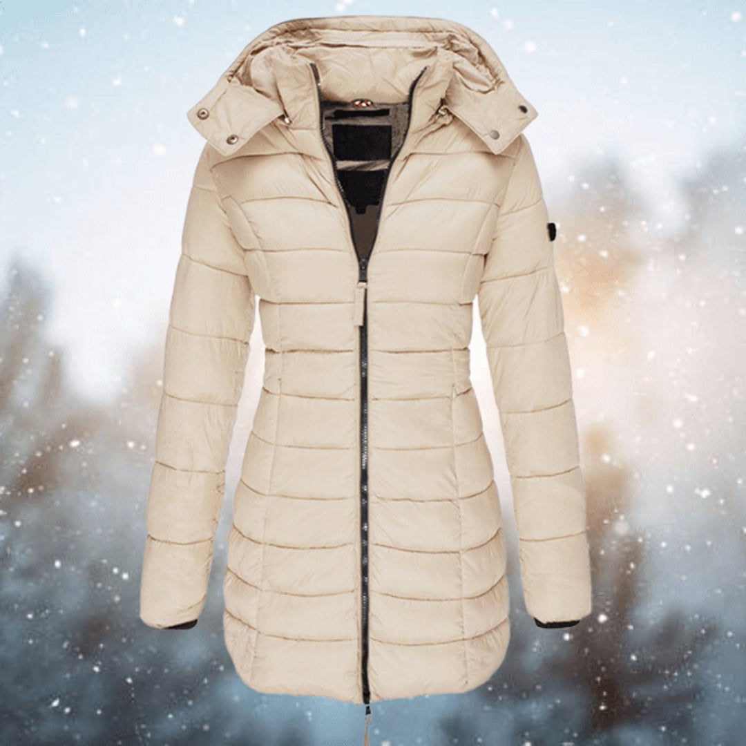 Olivia | Women's Longline Quilted Ladies Puffer Jacket Hooded Coat