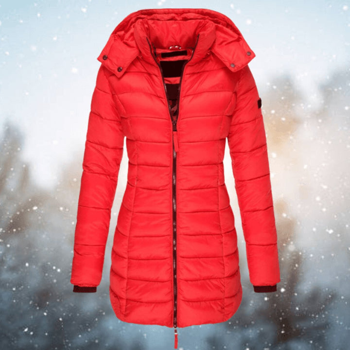 Olivia | Women's Longline Quilted Ladies Puffer Jacket Hooded Coat