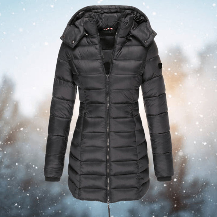 Olivia | Women's Longline Quilted Ladies Puffer Jacket Hooded Coat