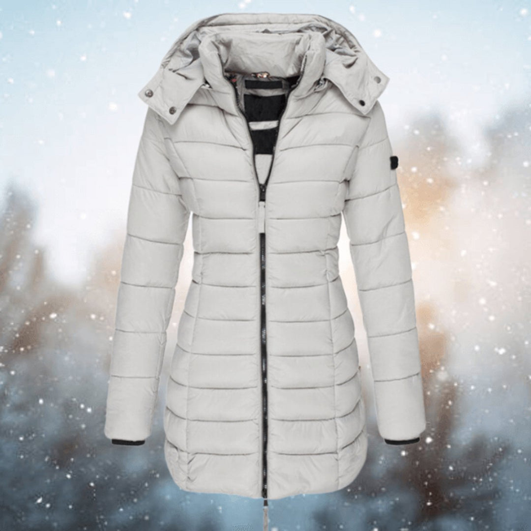 Olivia | Women's Longline Quilted Ladies Puffer Jacket Hooded Coat