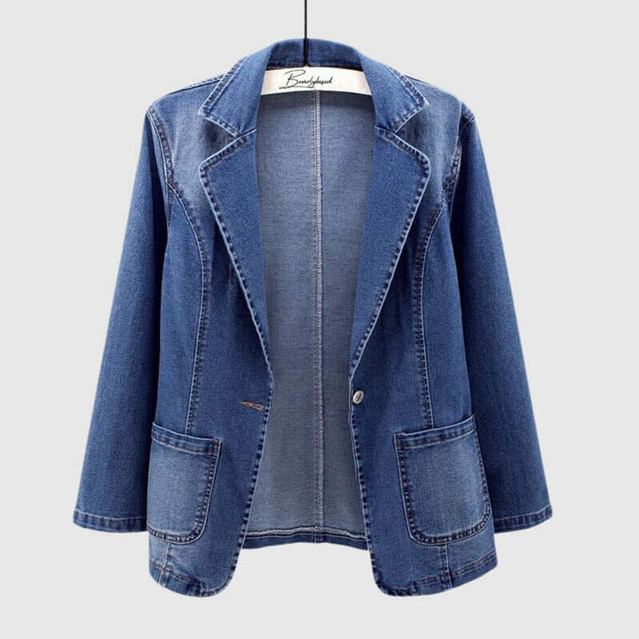 Amelia | Women's Loose Fit Collared Denim Coat Ladies Jacket
