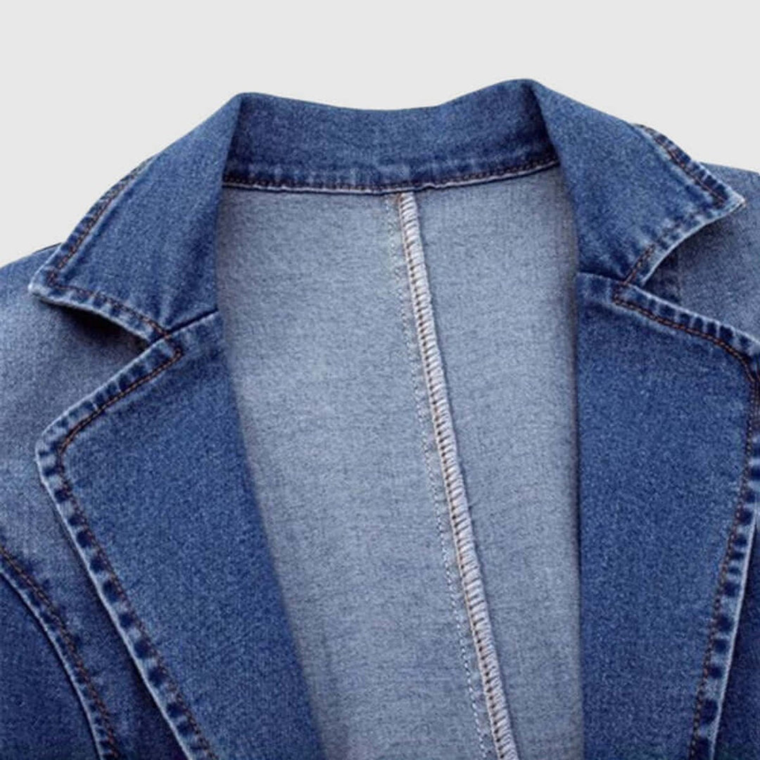 Amelia | Women's Loose Fit Collared Denim Coat Ladies Jacket