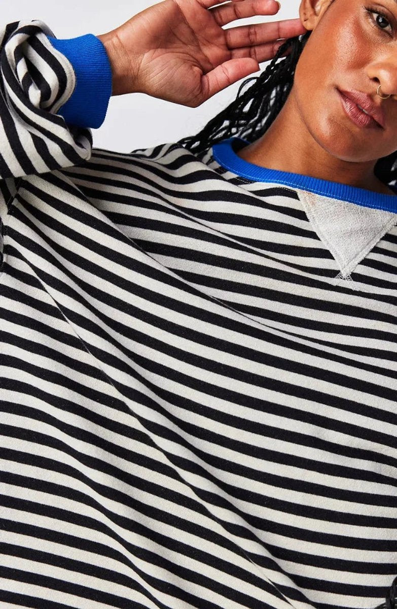 Rosie | Women's Loose-Fit Striped Knitted Jumper Wide Sleeve Crew Neck