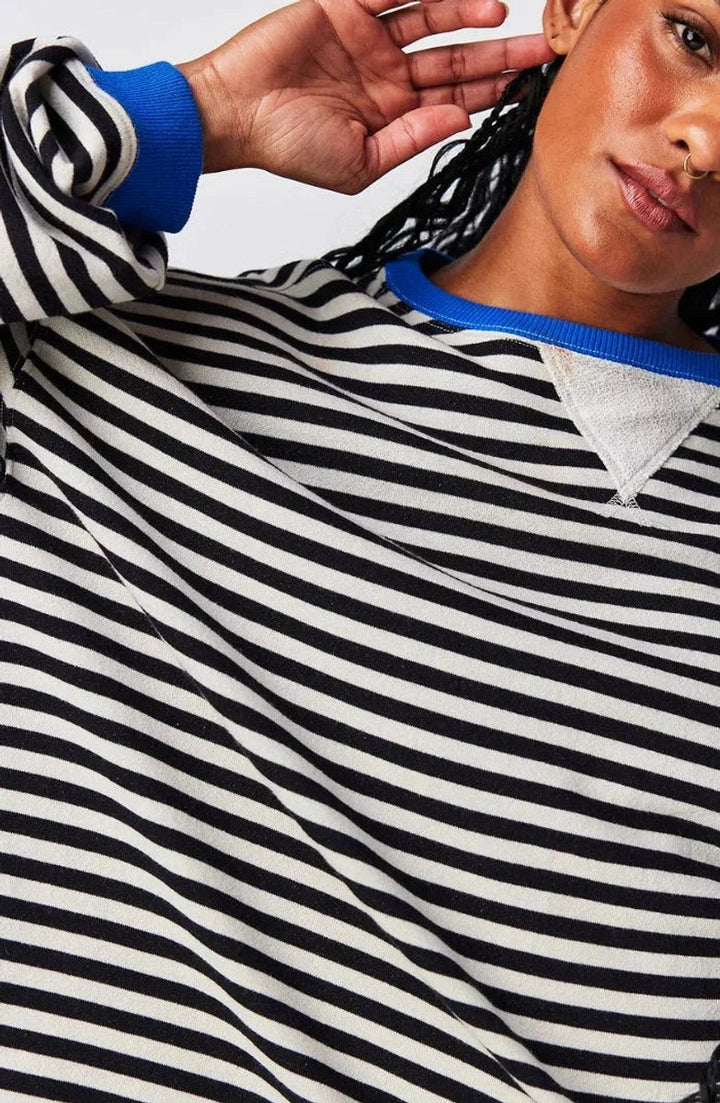Rosie | Women's Loose-Fit Striped Knitted Jumper Wide Sleeve Crew Neck
