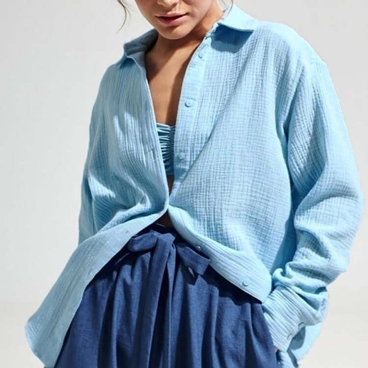 Scarlett | Women's Loose Long Sleeve Blouse Button-Up Casual Shirt