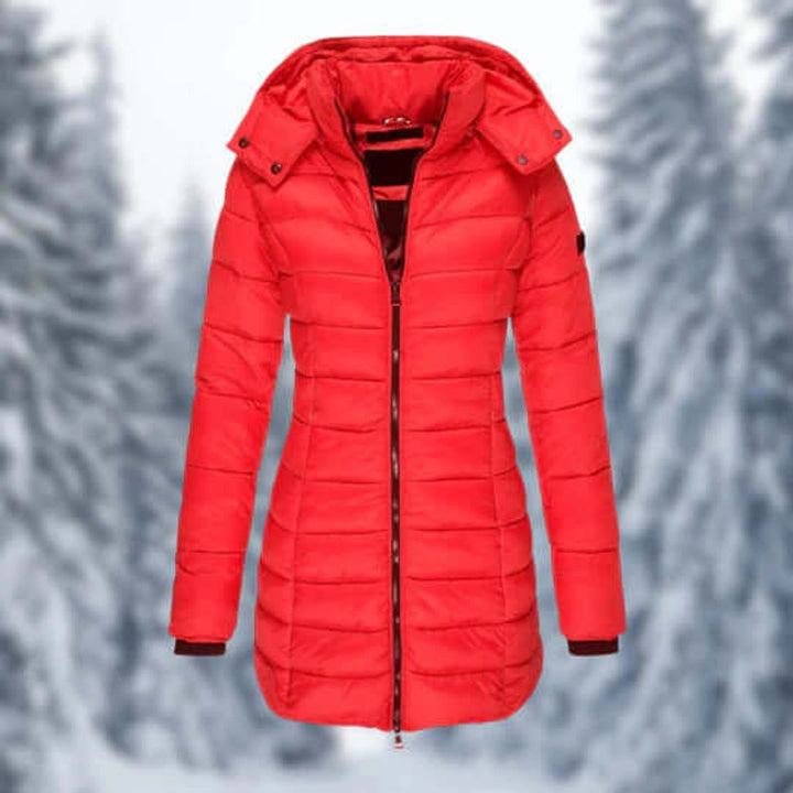 Lily | Women's Mid-Length Quilted Ladies Puffer Jacket Detachable Hood