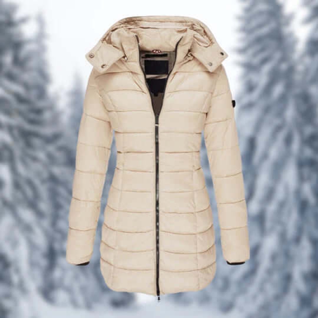 Lily | Women's Mid-Length Quilted Ladies Puffer Jacket Detachable Hood