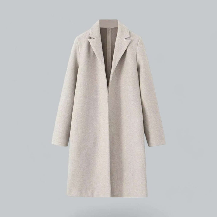 Sophie | Women's Open Front Longline Wool Coat Elegant Trench