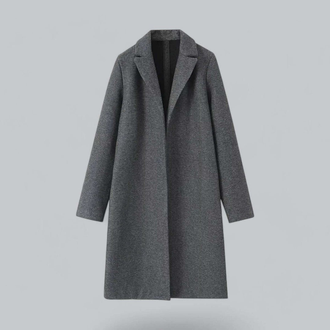 Sophie | Women's Open Front Longline Wool Coat Elegant Trench