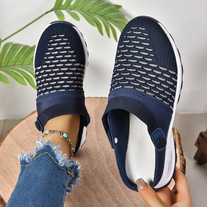 Freya | Women's Slip-On Mesh Trainers Air-Cushion Sole Strap Fastening