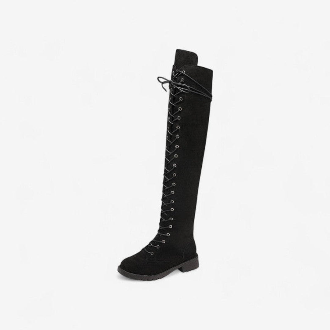 Isla | Women's Over-the-Knee Lace-Up Flat Knee-High Boots
