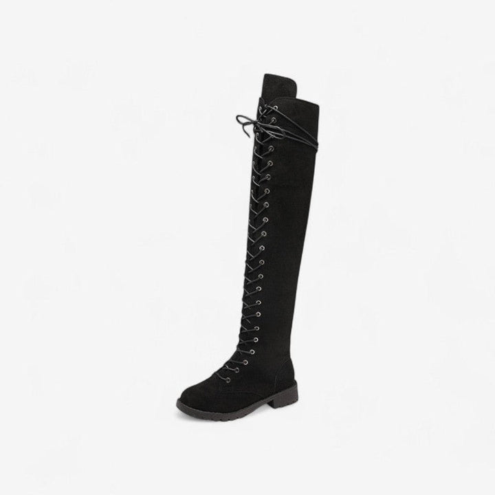 Isla | Women's Over-the-Knee Lace-Up Flat Knee-High Boots