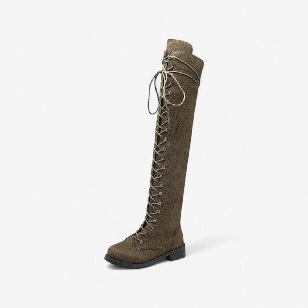 Isla | Women's Over-the-Knee Lace-Up Flat Knee-High Boots