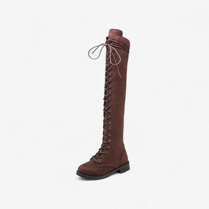 Isla | Women's Over-the-Knee Lace-Up Flat Knee-High Boots