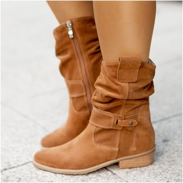 Phoebe | Women's Over-the-Knee Slouch Faux-Suede Flat Knee-High Boots