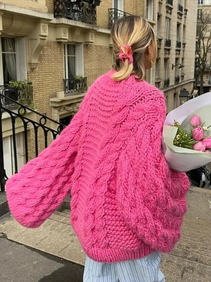 Amelia | Women's Oversized Chunky Cable Knit Jumper Wide Sleeve
