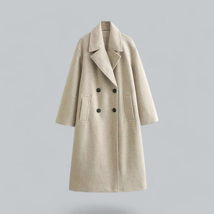 Olivia | Women's Oversized Double-Breasted Wool Coat Long Trench Coat