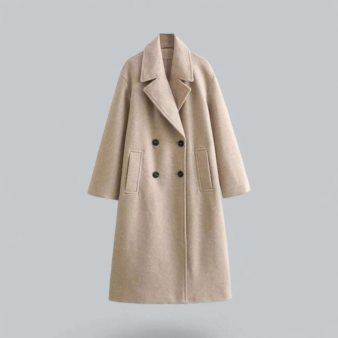 Olivia | Women's Oversized Double-Breasted Wool Coat Long Trench Coat