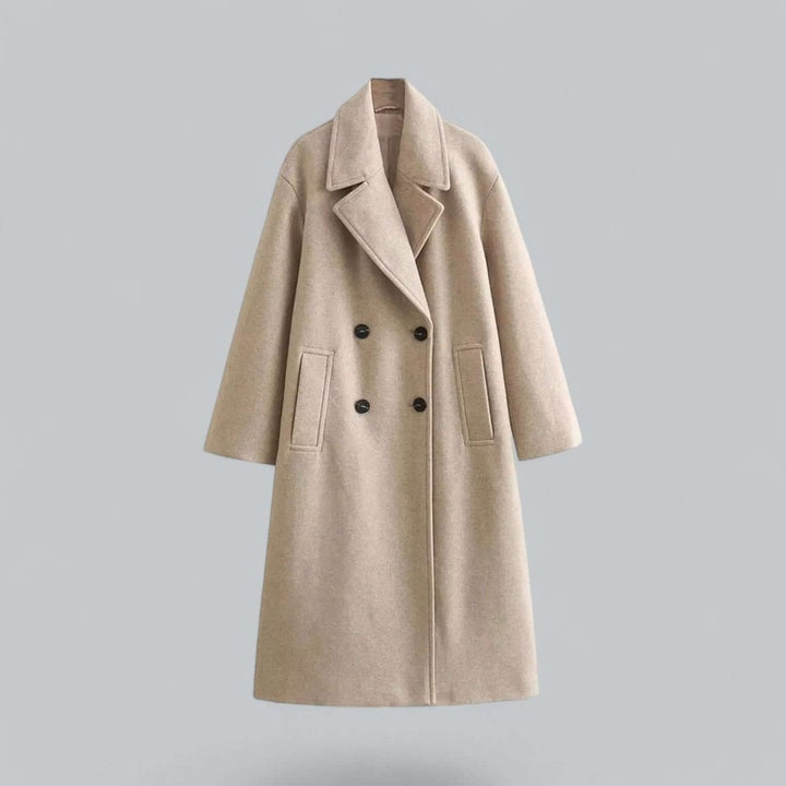 Olivia | Women's Oversized Double-Breasted Wool Coat Long Trench Coat
