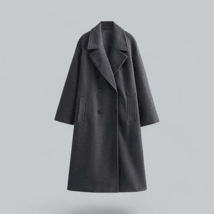 Olivia | Women's Oversized Double-Breasted Wool Coat Long Trench Coat