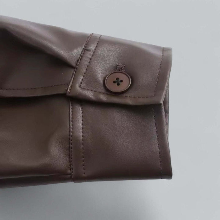 Willow | Women's Oversized Faux Leather Zip-Up Bomber Coat
