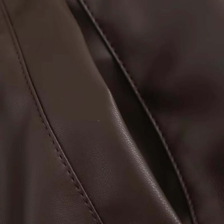 Willow | Women's Oversized Faux Leather Zip-Up Bomber Coat