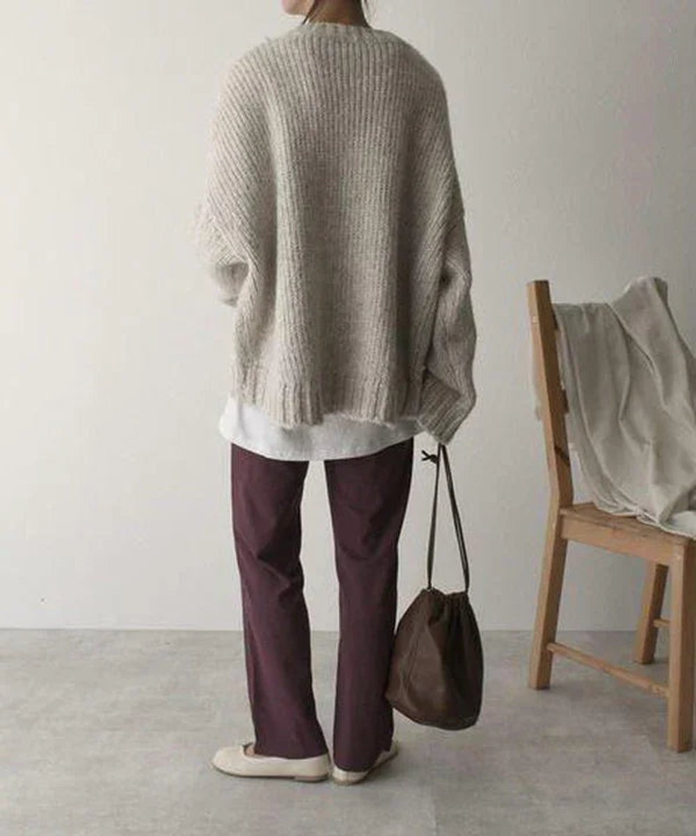 Phoebe | Women's Oversized Knitted Jumper Chunky Ribbed Pocket Pullover