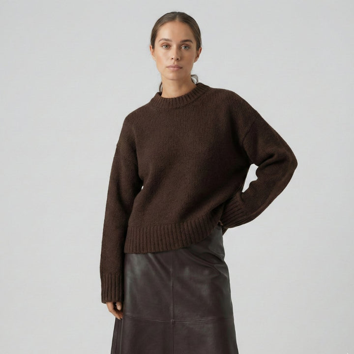 Aria | Women's Oversized Knitted Jumper Crew Neck Drop Shoulder