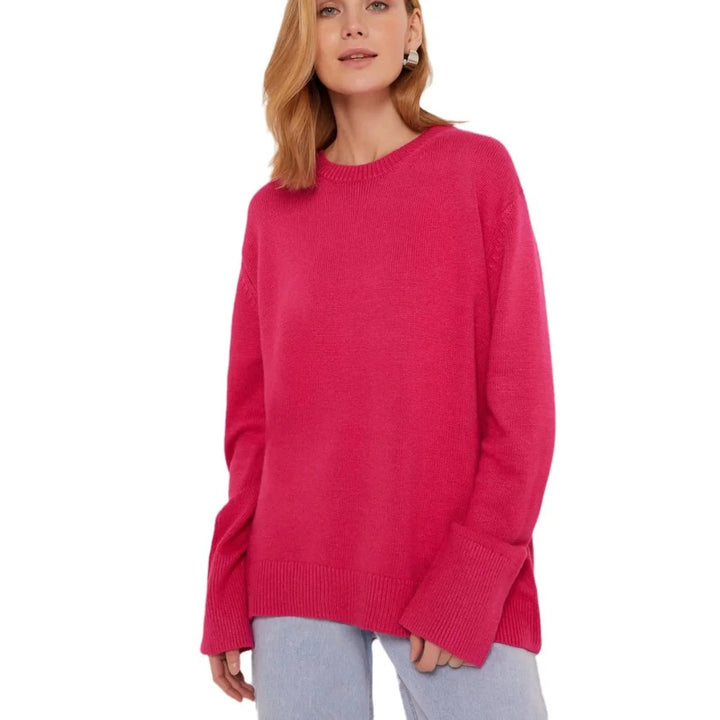 Sophie | Women's Oversized Knitted Jumper Ribbed Crew Neck