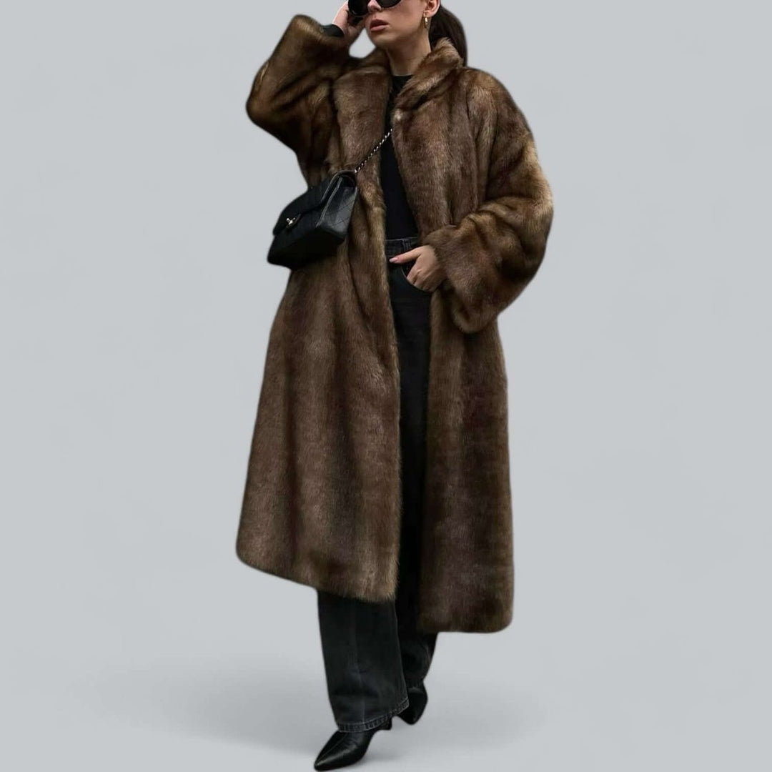Sophie | Women's Oversized Long Faux Fur Coat Relaxed Winter Trench Coat