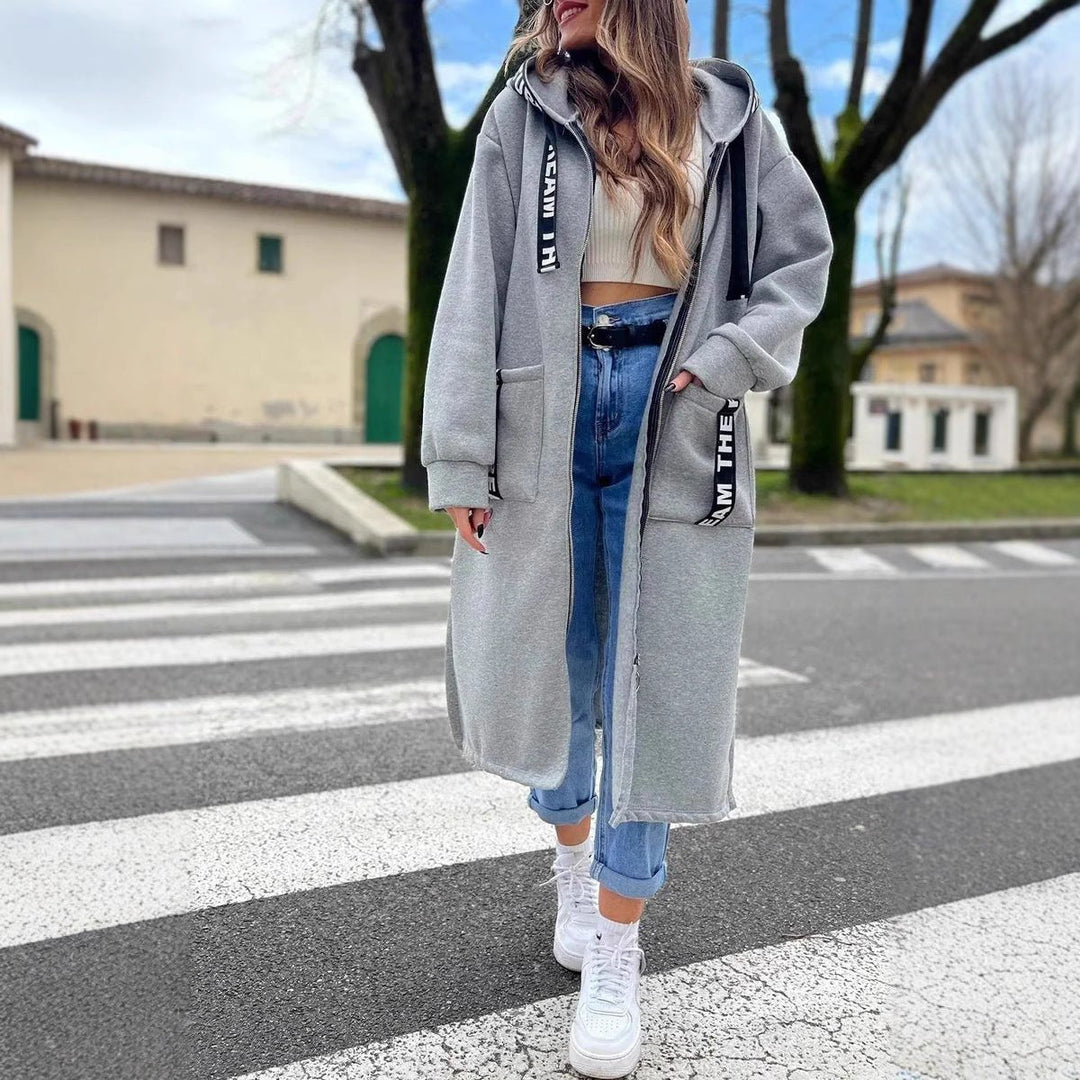 Mia | Women's Oversized Long Hooded Wool-Feel Coat Trench