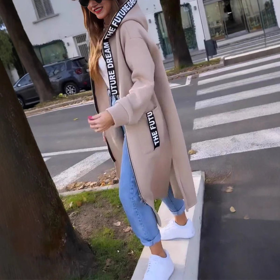 Mia | Women's Oversized Long Hooded Wool-Feel Coat Trench