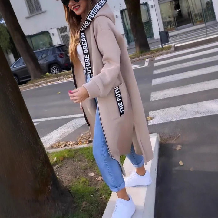 Mia | Women's Oversized Long Hooded Wool-Feel Coat Trench