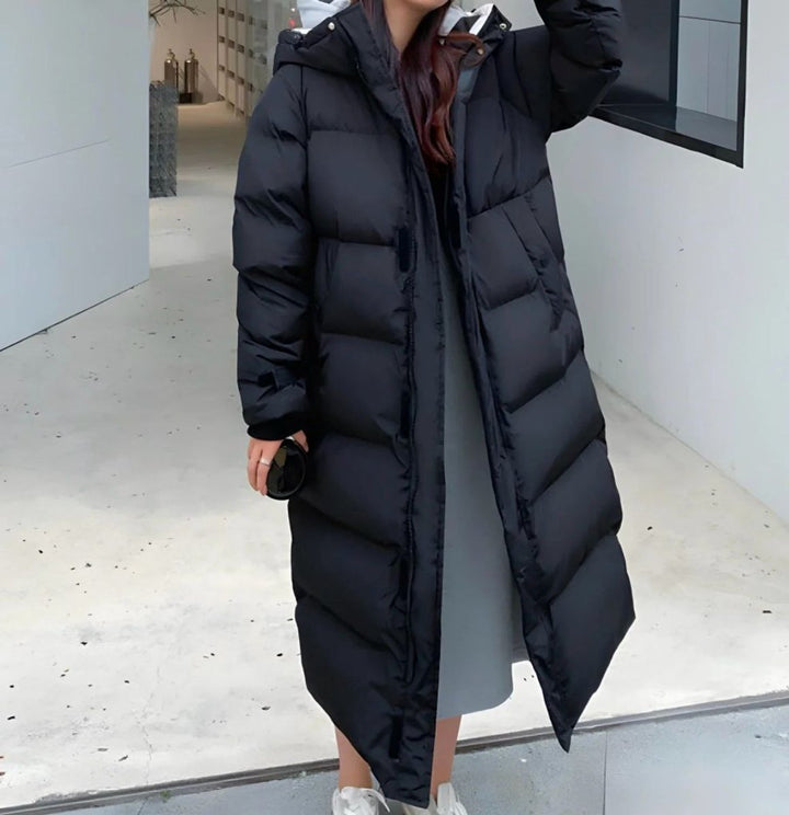 Ella | Women's Oversized Long Ladies Puffer Jacket Hooded Padded Coat