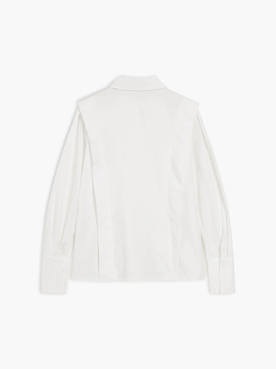 Ivy | Women's Oversized Satin Blouse Long Sleeve Button-Up Collar